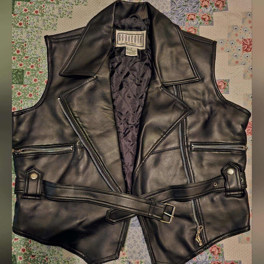BB Dakota Black Leather Vest